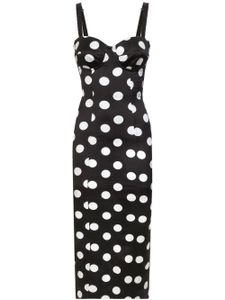 Dolce & Gabbana polka dot-print satin dress - Noir