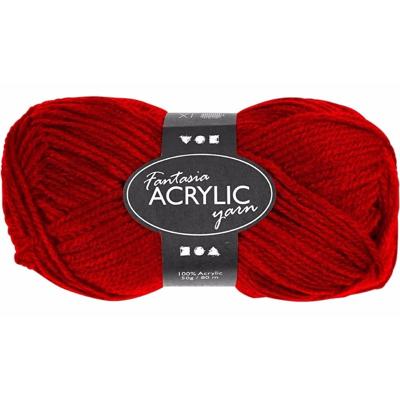 Acryl garen - rood - bolletje - 80 meter - Breien/haken en knutselen