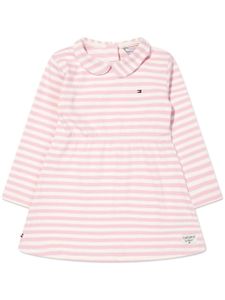 Tommy Hilfiger Junior robe rayée à manches longues - Blanc