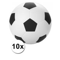 Stressbal voetbal - 10x - 6 cm - knijpbal - verbeter de focus