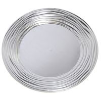 Ronde diner onderborden/kaarsenbord/plateau glimmend zilver van 33 cm   -