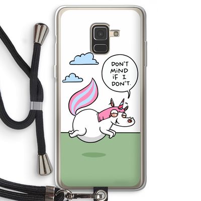 Unicorn: Samsung Galaxy A8 (2018) Transparant Hoesje met koord