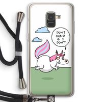 Unicorn: Samsung Galaxy A8 (2018) Transparant Hoesje met koord