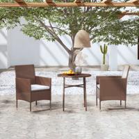 3-delige Tuinset poly rattan bruin