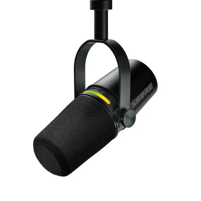 Shure MV7+-K-BNDL - lessenaar/zangmicrofoon met XLR/USB-C aansluiting, zwart + bureaustatief GATOR