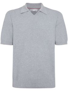 Brunello Cucinelli polo en maille nervurée - Gris