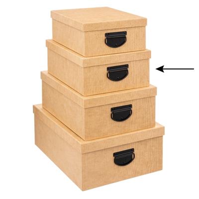 5Five Opbergdoos - Opslagbox - goudgeel - L30 x B24 x H12 cm - Stevig karton - Industrialbox