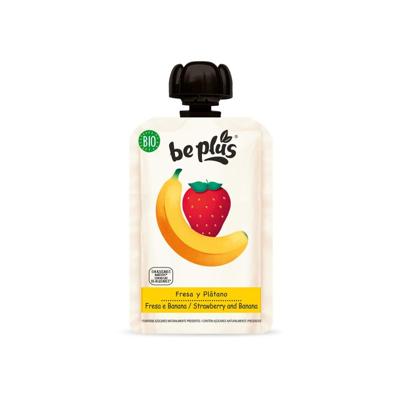 Beplus Knijpfruit 100% strawberry banana