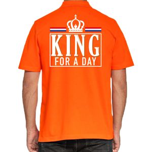King for a day polo shirt oranje voor heren - Koningsdag polo shirts 2XL  -