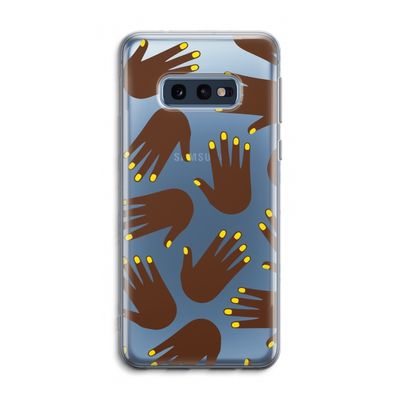 Hands dark: Samsung Galaxy S10e Transparant Hoesje