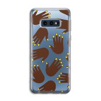 Hands dark: Samsung Galaxy S10e Transparant Hoesje