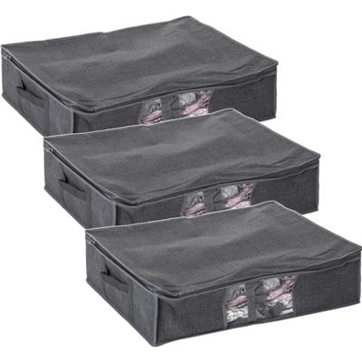 5Five Dekbed/kussen opberghoes - 3x - antraciet - vacuumzak - 60 x 45 x 15 cm 5Five Dekbed/kussen opberghoes - 3x - antraciet - vacuumzak - 60 x 45 x 15 cm