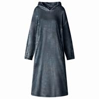 Deken hoodie Marineblauw l Flanel