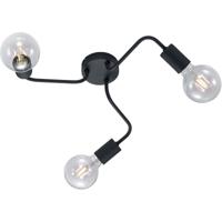 Mat Zwarte LED Plafondlamp - 3-Lichts E27 Fitting - Aluminium