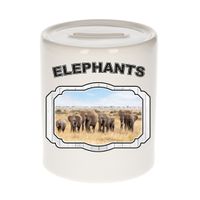 Dieren olifant spaarpot - elephants/ olifanten spaarpotten kinderen 9 cm - thumbnail