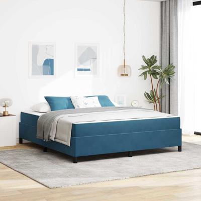 Bedframe Anders Donkerblauw en wit 180 x 200 cm Fluweel