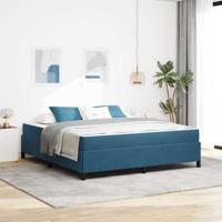 Bedframe Anders Donkerblauw en wit 180 x 200 cm Fluweel