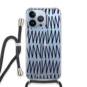 Marrakech Zigzag: iPhone 13 Pro Transparant Hoesje met koord