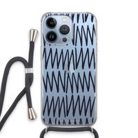 Marrakech Zigzag: iPhone 13 Pro Transparant Hoesje met koord