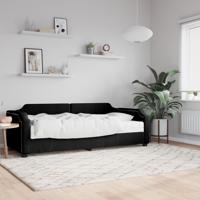 Slaapbank met matras 90x200 cm stof zwart