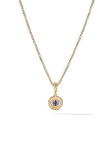 David Yurman pendentif Evil Eye en or 18ct serti de diamants et de saphirs (18,8 mm)