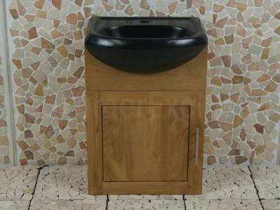 Badezimmermöbel wandhängend Semeru Cabinet 45x25,5x65 cm inkl. Waschbecken aus Terrazzo
