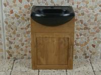 Badezimmermöbel wandhängend Semeru Cabinet 45x25,5x65 cm inkl. Waschbecken aus Terrazzo