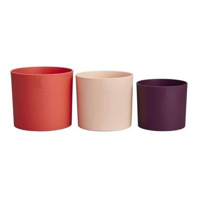 Bloempot - Elho - Lex Pott - Set 14 - Rood Roze Paars - L 14 x B 13,8 x H 12 cm - Binnen - 100% gerecycled