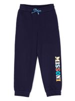 Missoni Kids pantalon de jogging à logo imprimé - Bleu