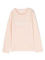 Chloé Kids pull en coton à patch logo - Tons neutres - thumbnail