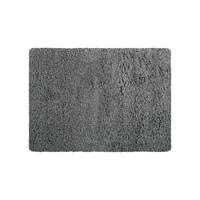 MSV Badkamerkleedje/badmat tapijt - voor de vloer - grijs - 50 x 70 cm - langharig - Badmatjes