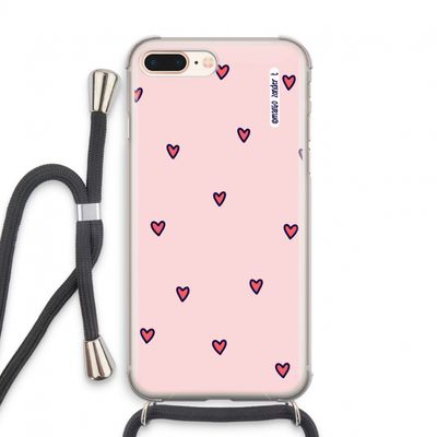 Hartjes: iPhone 7 PLUS Transparant Hoesje met koord