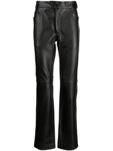 Ernest W. Baker pantalon en cuir à coupe droite - Noir