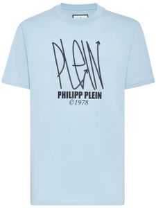 Philipp Plein t-shirt en coton à logo imprimé - Bleu