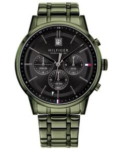 Tommy Hilfiger groen roestvrijstalen armbandhorloge voor heren, 43 mm