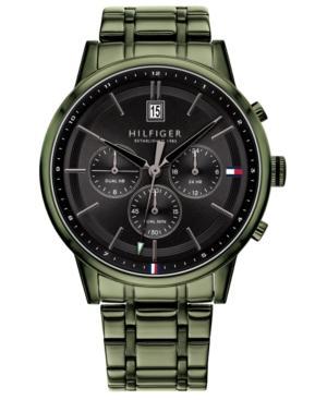 Tommy Hilfiger groen roestvrijstalen armbandhorloge voor heren, 43 mm