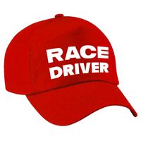 Carnaval verkleed pet race driver / auto coureur rood voor dames en heren   -