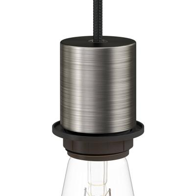 Fitting lamp koper e27 glad ontwerp met lampenkap ring