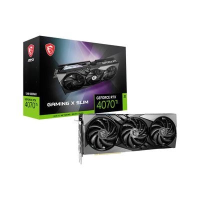 MSI Videokaart Nvidia GeForce RTX 4070 Ti GAMING X SLIM 12 GB GDDR6X-RAM PCIe x16 HDMI, DisplayPort Vulkan, NVIDIA G-Sync
