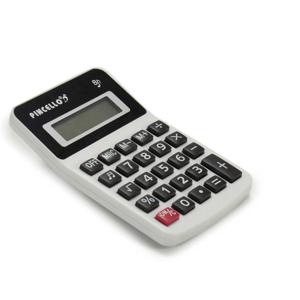 Rekenmachine/calculator - wit - 7 x 11 cm - voor school of kantoor - Solar