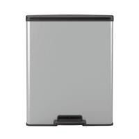 Curver pedaalemmer deco rechthoekig 65 l zilverkleurig - thumbnail