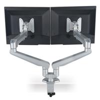 ROLINE Dual LCD Monitor Stand Pneumatic, Desk Clamp, Pivot 2 Joints flat panel bureau steun - thumbnail