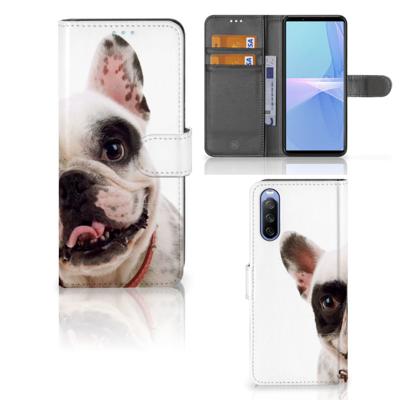 Sony Xperia 10 III | Telefoonhoesje | Met pasjeshouder | Franse Bulldog