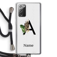 Charcoal Flora: Samsung Galaxy Note 20 / Note 20 5G Transparant Hoesje met koord
