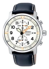 Horlogeband Seiko SNN227P1 / 7T94-0BJ0 Leder Zwart 22mm