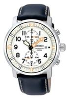 Horlogeband Seiko SNN227P1 / 7T94-0BJ0 Leder Zwart 22mm