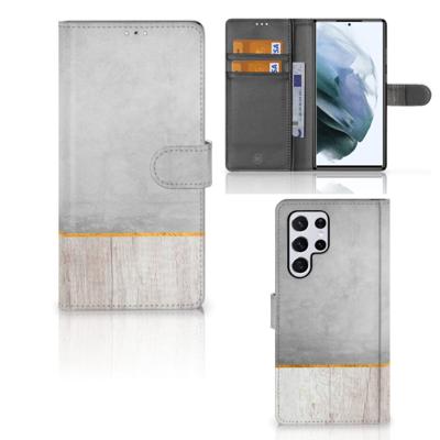 Samsung Galaxy S22 Ultra | Book Style Case | Wood Concrete