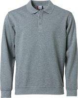 Clique 021032 Basic Polo Sweater - Grijsmelange - 4XL
