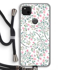 Sierlijke bloemen: Pixel 4a Transparant Hoesje met koord