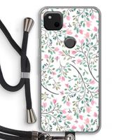 Sierlijke bloemen: Pixel 4a Transparant Hoesje met koord